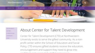 About CTD - Northwestern Center for Talent Development