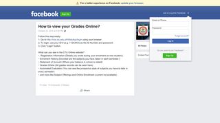 How to view your Grades Online? | Facebook