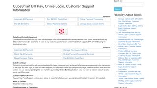 CubeSmart Bill Pay, Online Login, Customer Support Information