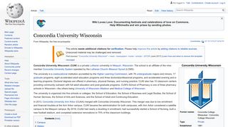 Concordia University Wisconsin - Wikipedia