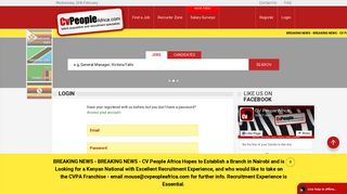Job Seeker Login - CV People Africa Jobs