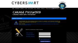 change adsl password - CYBERSMART - Cheapest ADSL in South ...