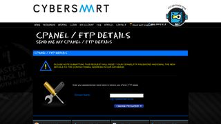 get cpanel / ftp details - CYBERSMART - Cheapest ADSL in South ...