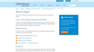 What to Expect - CyberSource