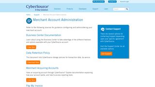 Merchant Account Administration - CyberSource