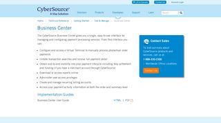 Business Center - CyberSource