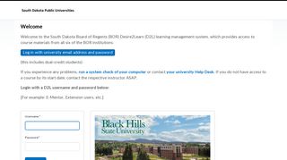 Login - South Dakota Board of Regents