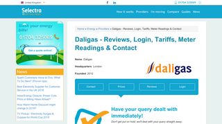 Daligas - Reviews, Login, Tariffs, Meter Readings ... - Selectra UK