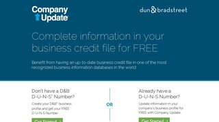 Dun & Bradstreet - Update Company Information