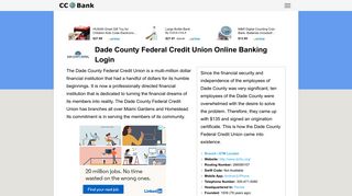 Dade County Federal Credit Union Online Banking Login - CC Bank