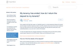 My tenancy has ended, how do I return the deposit to my tenants ...