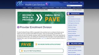 Provider Enrollment Division (PED) - California Department of Health ...