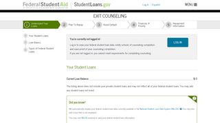 Exit Counseling - StudentLoans.gov