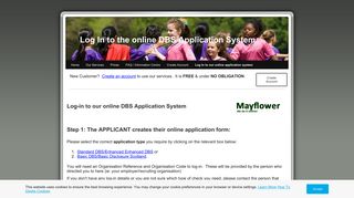 Log In | dbsdirect.co.uk - Mayflower Disclosure Services Ltd