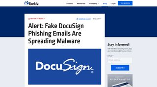 Alert: Fake DocuSign Phishing Emails Are Spreading Malware