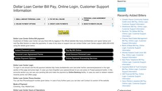 Dollar Loan Center Bill Pay, Online Login, Customer Support Information