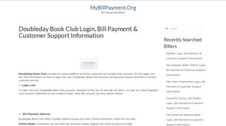 Doubleday Book Club Login, Bill Payment & Customer Support ...