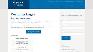 Customer Login | Equity Resources
