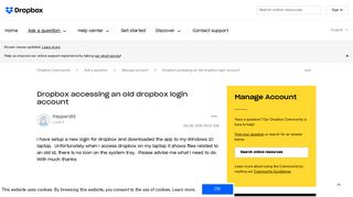 Solved: Dropbox accessing an old dropbox login account - Dropbox ...