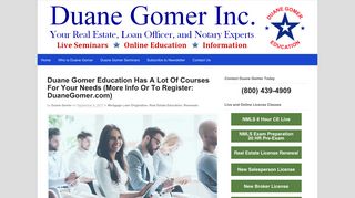 Duane Gomer Education Has A Lot Of Courses For Your Needs (More ...