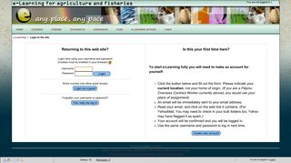 e-Learning for Agriculture and Fisheries: Login to the site | Agricultural ...