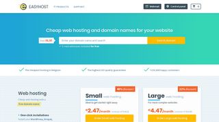 EasyHost: Purchase cheap web hosting & domain names