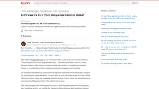 How can we buy from ebay.com while in India? - Quora