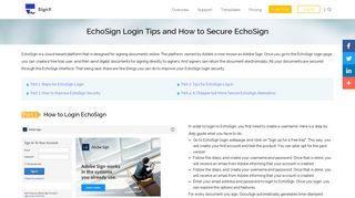 EchoSign Login Tips and How to Secure EchoSign