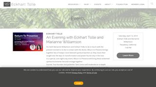 Events - Eckhart Tolle | Official Site - Spiritual Teachings and Tools For ...