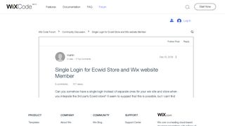 Single Login for Ecwid Store and Wix website Member | Wix Code Forum