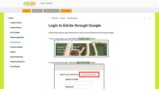 Login to Edcite through Google - Zoho Desk