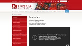 Admissions - Edinboro University
