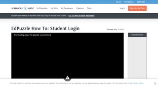 EdPuzzle How To: Student Login - Screencast-O-Matic