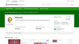 Edpuzzle Review for Teachers | Common Sense Education