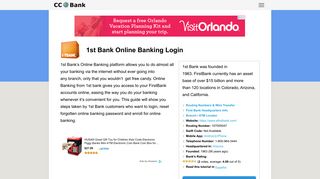 1st Bank Online Banking Login - CC Bank