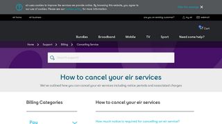 Support | Cancelling Service | eir.ie