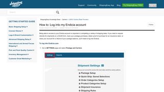 How to: Log into my Endicia account – ShippingEasy Knowledge Base