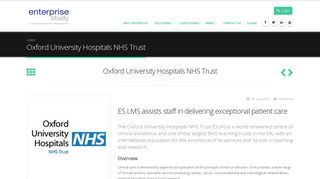 Oxford University Hospitals NHS Trust | Enterprise Study | Award ...