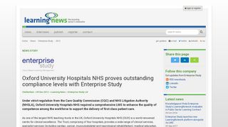 Oxford University Hospitals NHS proves outstanding compliance ...