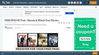 FREE EPIX HD Trial - Stream & Watch Free Movies - Hip2Save