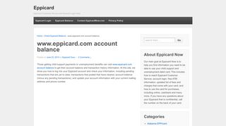 www.eppicard.com account balance - Eppicard