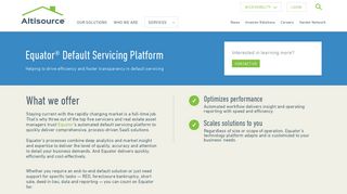 Altisource - Equator® Default Servicing Platform