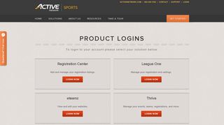 Product Logins - sports management software