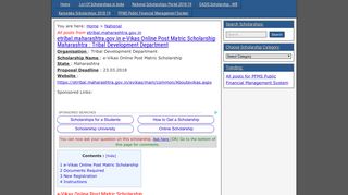 etribal.maharashtra.gov.in e-Vikas Online Post Matric Scholarship ...