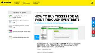 How to Buy Tickets for an Event through Eventbrite - dummies