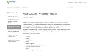 Aflac Everwell - Available Products – Help Center