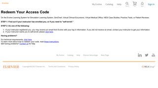Redeem Your Access Code - Evolve - Elsevier