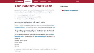 Get A statutory credit report| Equifax UK