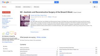 Aesthetic and Reconstructive Surgery of the Breast- E Book: Expert ...