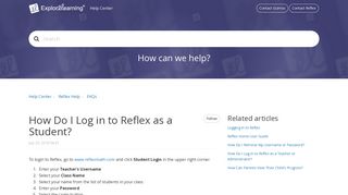 How Do I Log in to Reflex as a Student? – Help Center
